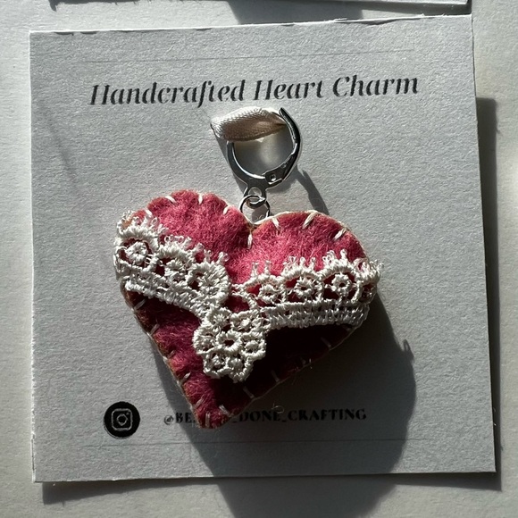 Hand Crafted Red and Pink Heart Charms Pendants - Picture 9 of 14